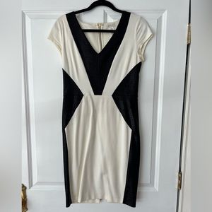 White and black crocodile print Cache dress size 6